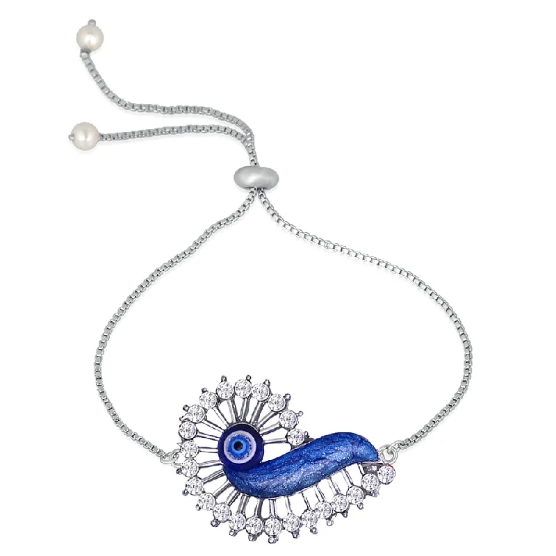 Best Jewelry Sale – Shop Exclusive Designs Now Mahi Silver Color Blue Meenakari work Evil Eye Adjustable Bracelet with Crystalsfor Girls (BR1100468R) Best Jewelry Sale – Shop Exclusive Designs Now Mahi Silver Color Blue Meenakari work Evil Eye Adjustable Bracelet with Crystalsfor Girls (BR1100468R)