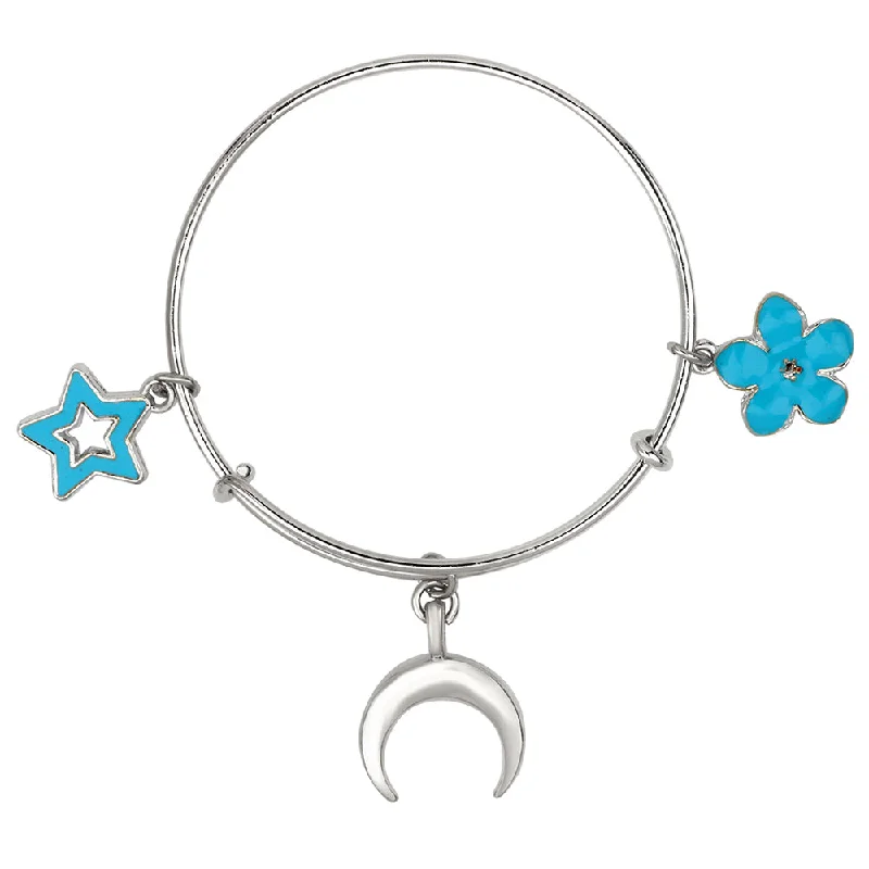 Jewelry Sale Bonanza – Grab Your Sparkle Now Mahi Star, Floral & Moon Shaped Enamel Work Charm Bracelet with Rhodium Plated for Girls (BRK1100894R) Jewelry Sale Bonanza – Grab Your Sparkle Now Mahi Star, Floral & Moon Shaped Enamel Work Charm Bracelet with Rhodium Plated for Girls (BRK1100894R)