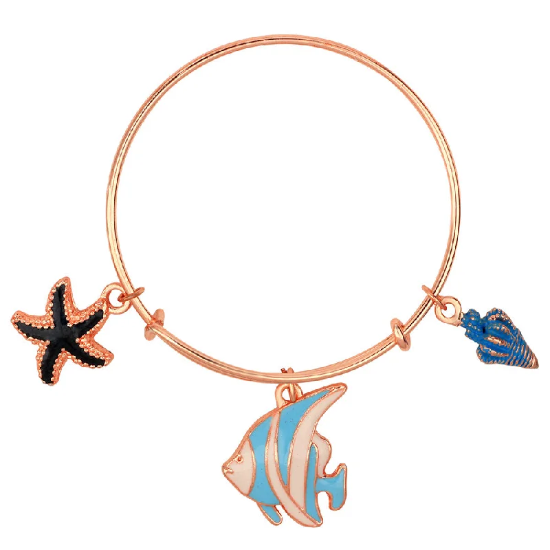 Elevate Your Jewelry Collection With Limited-Time Savings Mahi Starfish & Fish Shaped Rose Gold Plated Enamel Work Charms Bracelet for Girls (BRK1100858Z) Elevate Your Jewelry Collection With Limited-Time Savings Mahi Starfish & Fish Shaped Rose Gold Plated Enamel Work Charms Bracelet for Girls (BRK1100858Z)