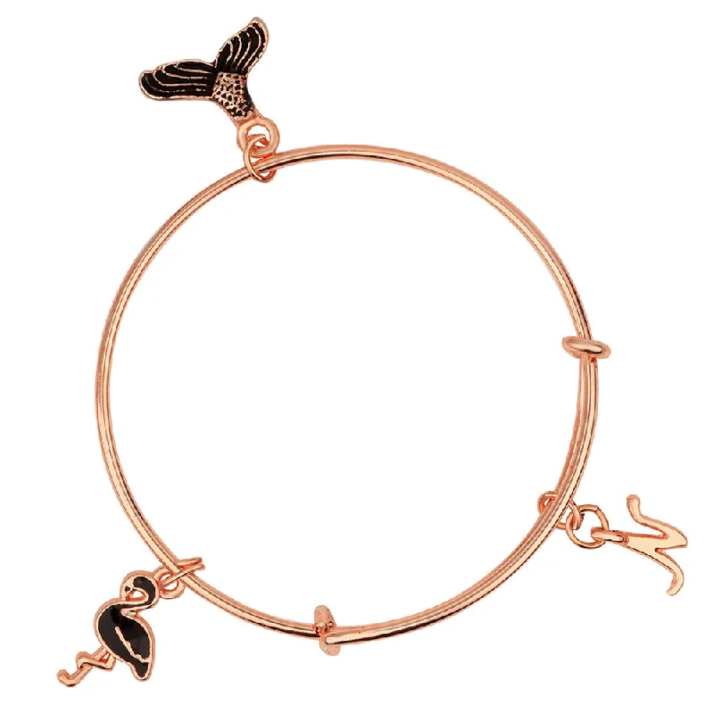 Limited Stock On Premium Jewelry At Low Prices Mahi T Letter & Swan Shaped Rose Gold Plated Enamel Work Kids Bracelets for Kids(BRK1100823Z) Limited Stock On Premium Jewelry At Low Prices Mahi T Letter & Swan Shaped Rose Gold Plated Enamel Work Kids Bracelets for Kids(BRK1100823Z)