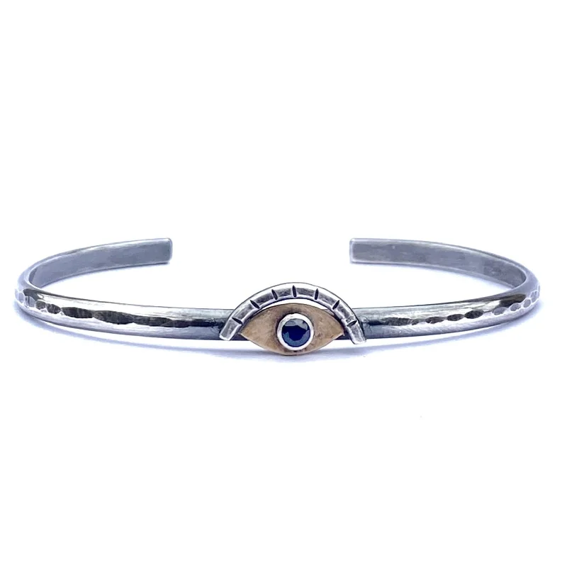 Shop Signature Jewelry Styles At Exclusive Prices Ojo Cuff - Brass, Silver + Sapphire Shop Signature Jewelry Styles At Exclusive Prices Ojo Cuff - Brass, Silver + Sapphire