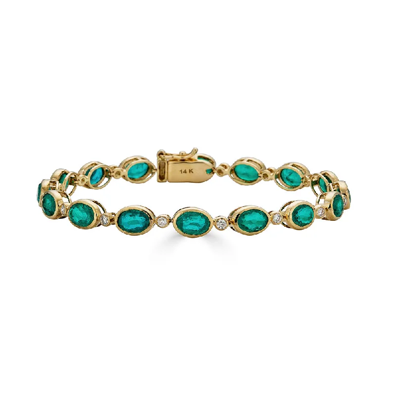 Jewelry Clearance Sale – Final Reductions Oval Shaped Emerald Tennis Bracelet