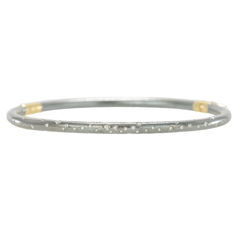 Must-Have Jewelry At Unbelievable Discounts Oxidized Silver KMJ Timeless Hinged Bangle - 18ky, Oxidized Silver + VS Diamonds Must-Have Jewelry At Unbelievable Discounts Oxidized Silver KMJ Timeless Hinged Bangle - 18ky, Oxidized Silver + VS Diamonds
