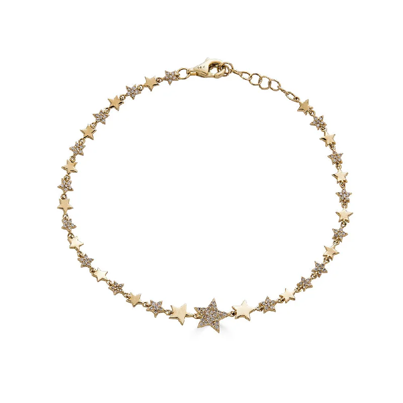 High-Quality Gemstone Jewelry For Special Occasions Pave Diamond Star Bracelet