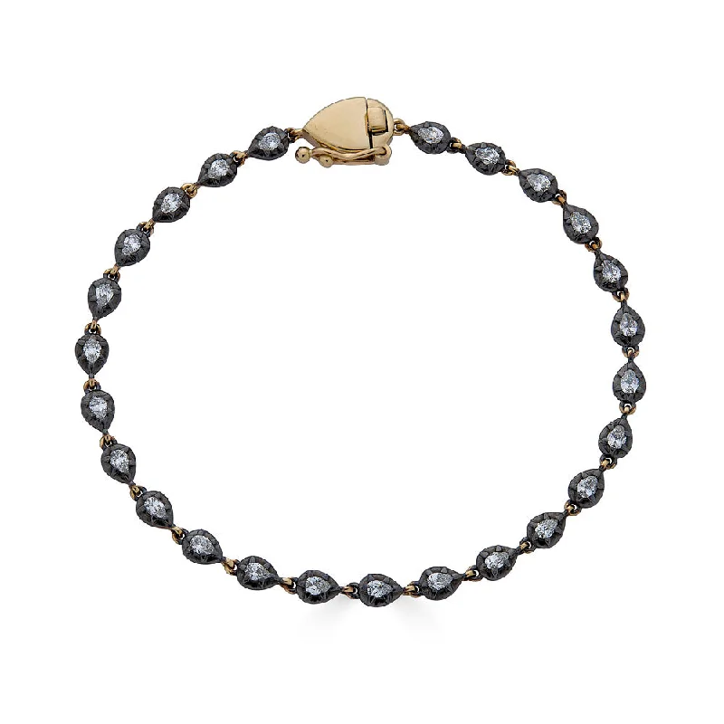 Your Perfect Accessory At The Perfect Price Rhodium Bezel Pear Diamond Bracelet