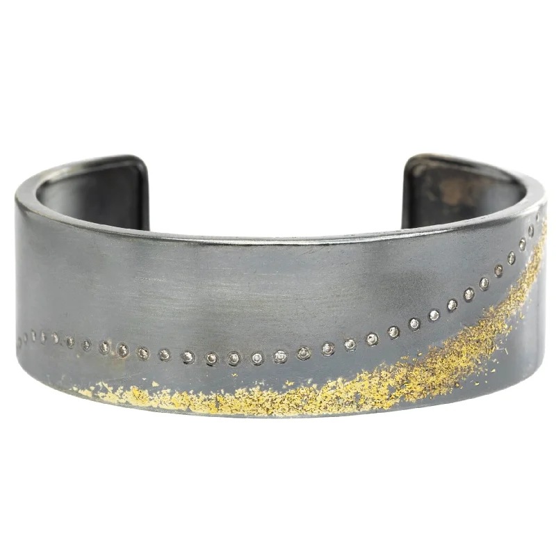 Limited-Stock Jewelry Sale – Once It's Gone, It's Gone Slice Diamond Cuff - 22k Gold, Oxidized Silver + Reclaimed Diamonds Limited-Stock Jewelry Sale – Once It's Gone, It's Gone Slice Diamond Cuff - 22k Gold, Oxidized Silver + Reclaimed Diamonds