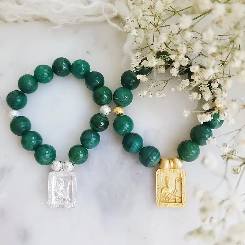 Everyday Jewelry Essentials Now On Sale St. Patrick of Ireland Jade 12mm bracelet