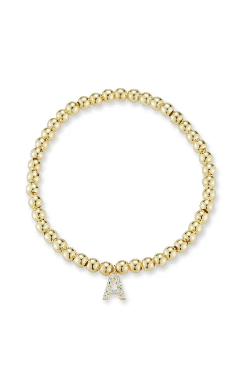 Shop Dazzling Jewelry At The Best Prices Tiny Uppercase Pavé Initial Bracelet