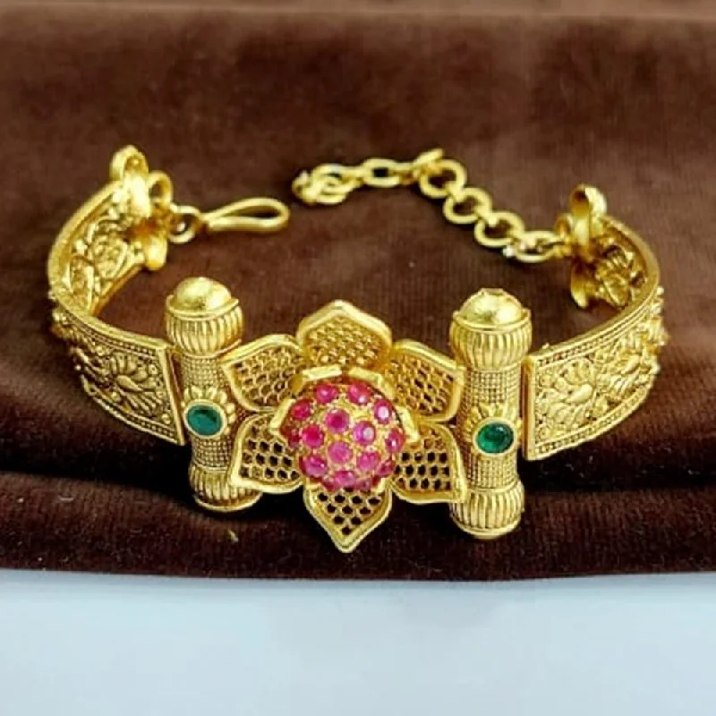 Elegant Jewelry, Exclusive Prices – Shop Now Tip Top Jew Ahmedabad Copper Micro Plated Rubby & Green Stone Bracelet Elegant Jewelry, Exclusive Prices – Shop Now Tip Top Jew Ahmedabad Copper Micro Plated Rubby & Green Stone Bracelet