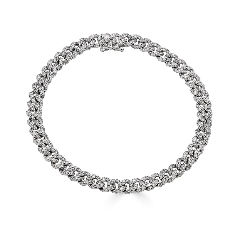 Fashion-Forward Jewelry At Incredible Prices White Diamond Cuban Bracelet