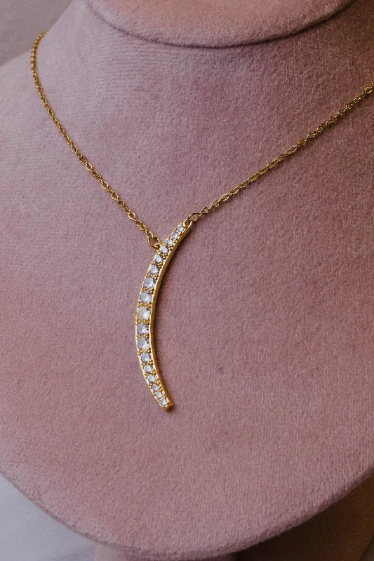 The Perfect Accessory For Less – Jewelry Sale Live 316L Stainless Steel Over The Moon Crystal Necklace