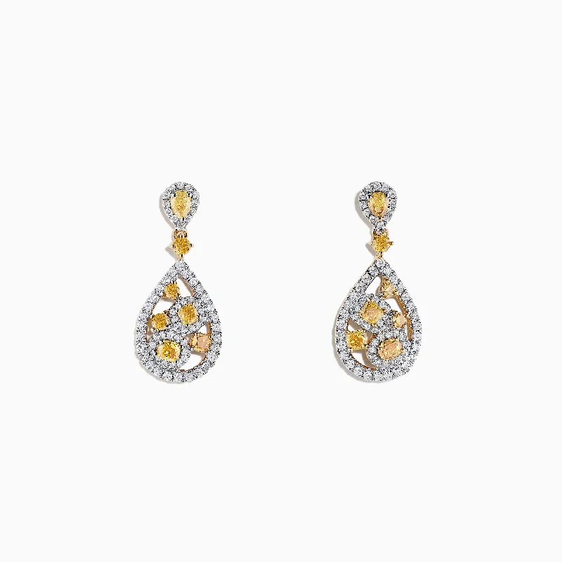 Elegant Necklaces And Bracelets At Limited-Time Offers 14K Two Tone Gold Yellow and White Diamond Drop Earrings, 1.40 TCW Elegant Necklaces And Bracelets At Limited-Time Offers 14K Two Tone Gold Yellow and White Diamond Drop Earrings, 1.40 TCW