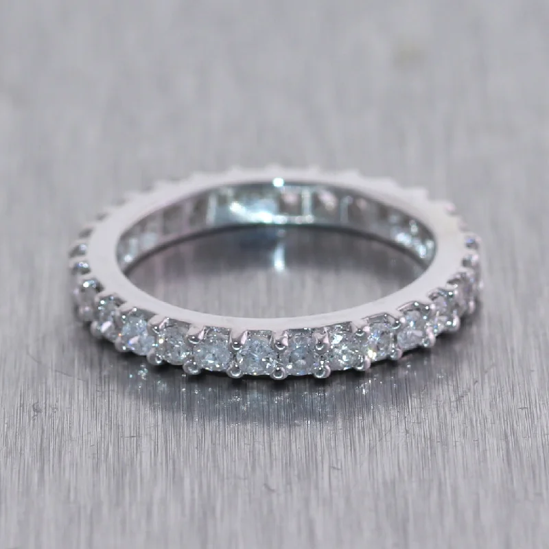 Premium Diamond Jewelry For Unforgettable Moments 18k White Gold 1.25ctw Round Cut Diamond Eternity Band Ring Premium Diamond Jewelry For Unforgettable Moments 18k White Gold 1.25ctw Round Cut Diamond Eternity Band Ring