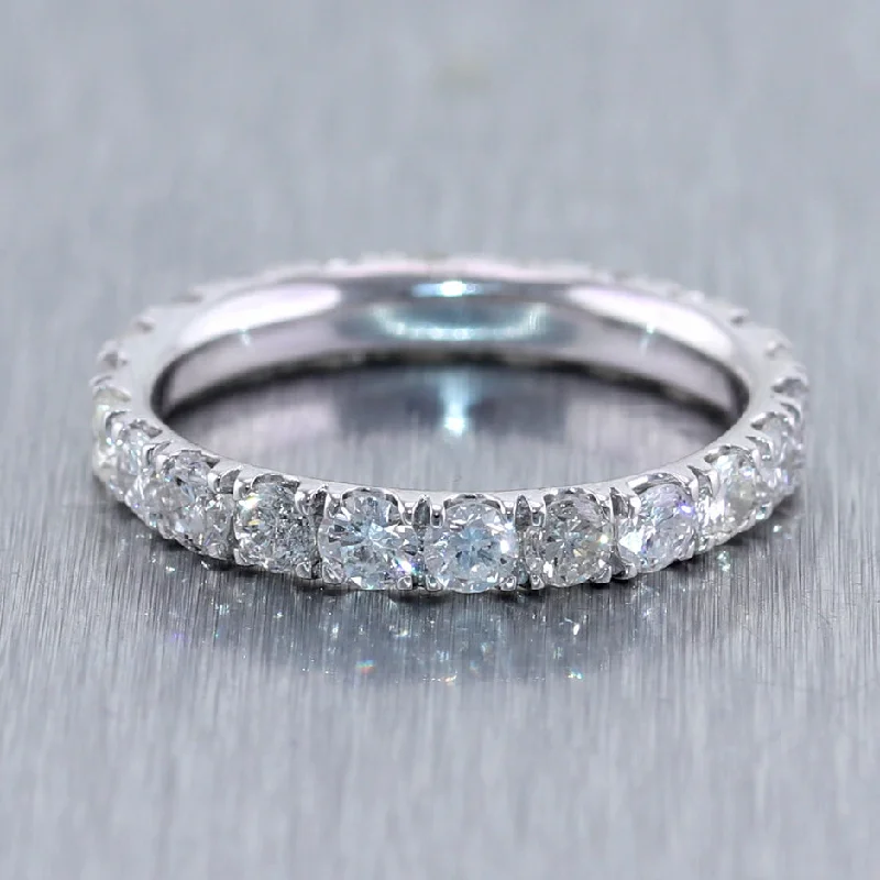 Eco-Friendly Sustainable Jewelry For Conscious Buyers 14k White Gold 1.83ctw Diamond Eternity Wedding Band Ring
