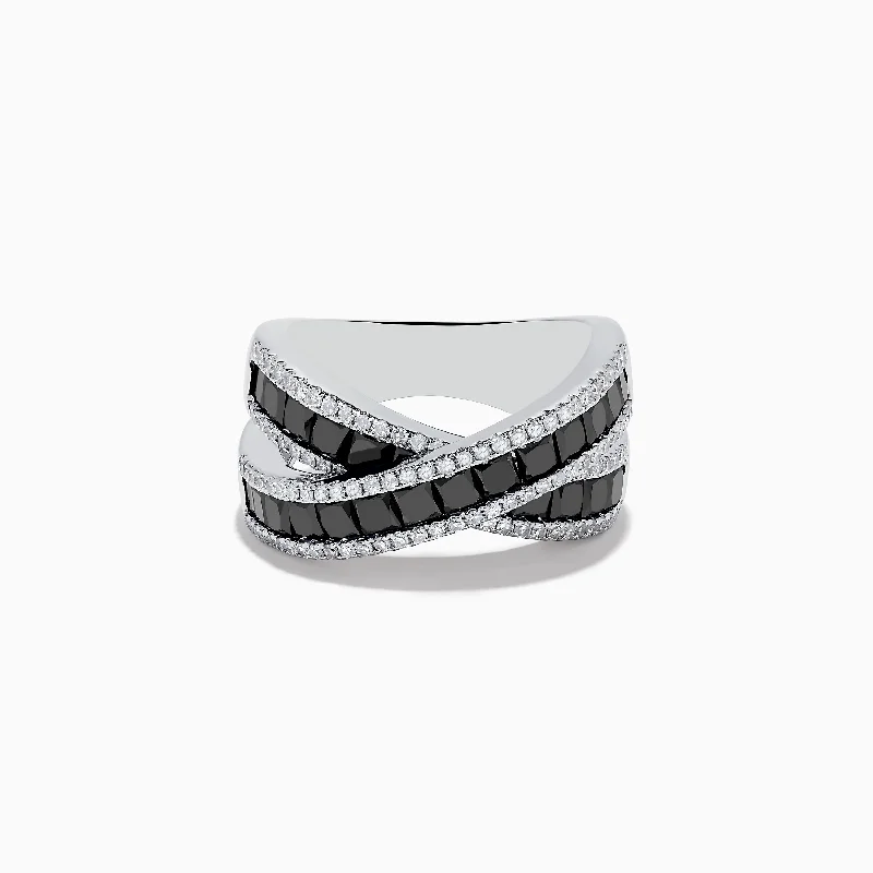 Buy More, Save More On Stunning Jewelry Pieces 14K White Gold Black and White Diamond Crossover Ring Buy More, Save More On Stunning Jewelry Pieces 14K White Gold Black and White Diamond Crossover Ring