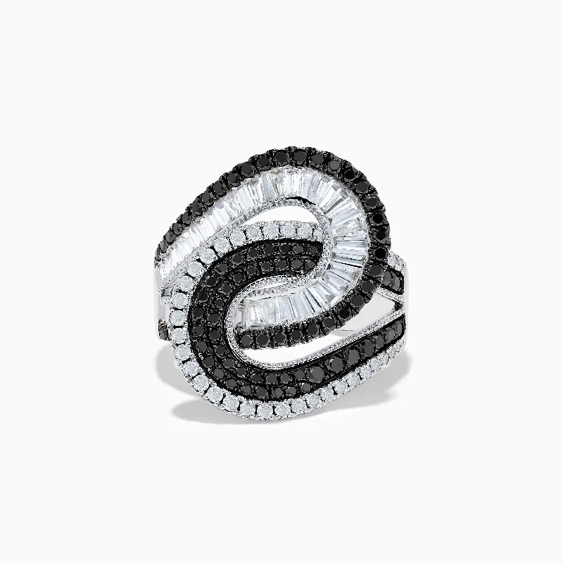 Exclusive Jewelry Bundles At Discounted Rates 14K White Gold Black and White Diamond Swirl Ring Exclusive Jewelry Bundles At Discounted Rates 14K White Gold Black and White Diamond Swirl Ring