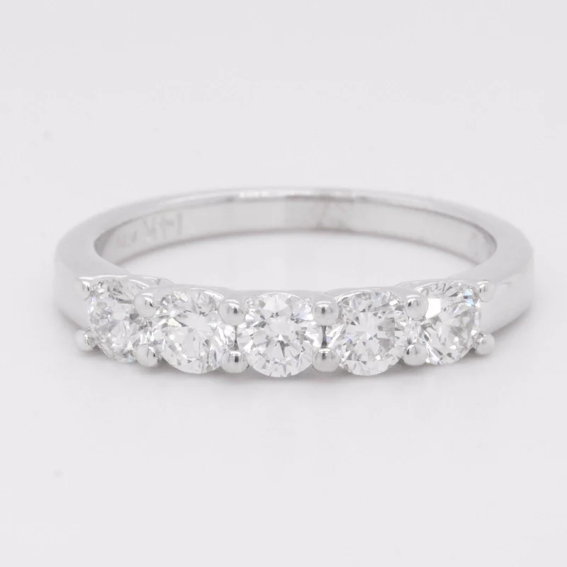 Upgrade Your Collection With Our Limited-Time Jewelry Sale 14k White Gold Diamond 11 Stone Wedding Band 0.57ctw F VS2 Ring Size 7