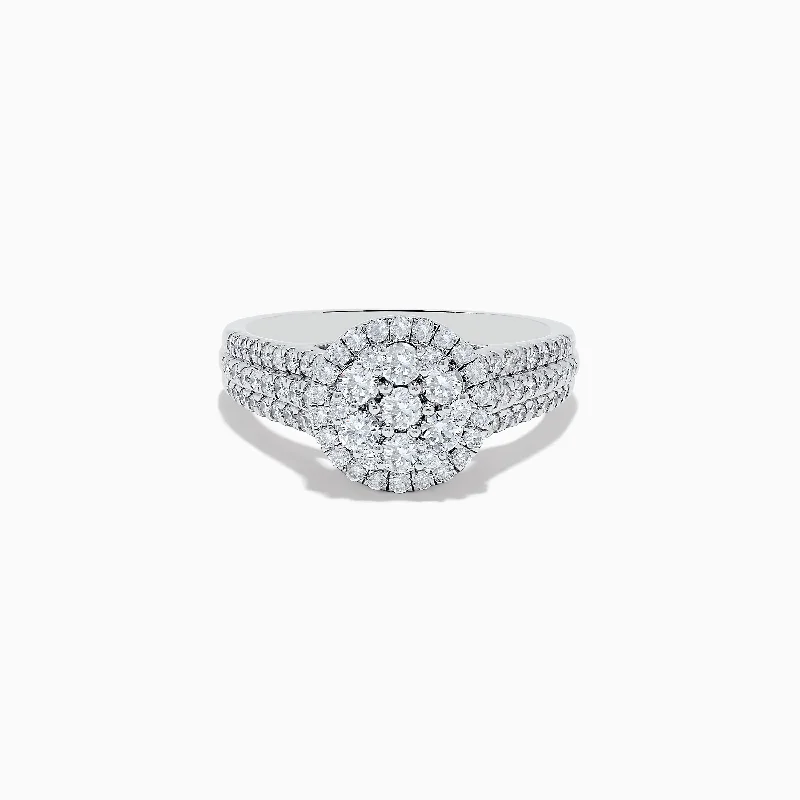 The Perfect Jewelry Piece At The Perfect Price 14K White Gold Diamond Cluster Ring, 0.95 TCW The Perfect Jewelry Piece At The Perfect Price 14K White Gold Diamond Cluster Ring, 0.95 TCW