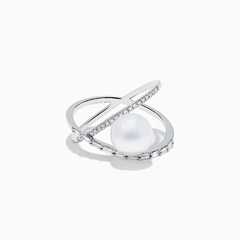 Luxury Meets Affordability – Jewelry Sale Live Now 14K White Gold Fresh Water Pearl and Diamond Crossover Ring Luxury Meets Affordability – Jewelry Sale Live Now 14K White Gold Fresh Water Pearl and Diamond Crossover Ring