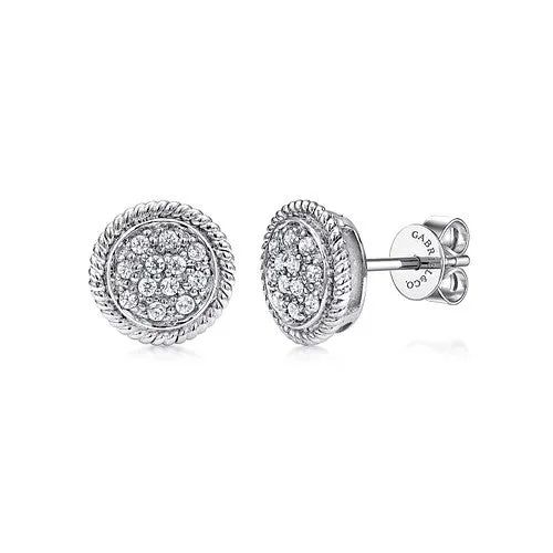 Breathtaking Jewelry At Limited-Time Savings 14K White Gold Round Diamond Cluster Stud Earrings with Twisted Rope Frame Breathtaking Jewelry At Limited-Time Savings 14K White Gold Round Diamond Cluster Stud Earrings with Twisted Rope Frame