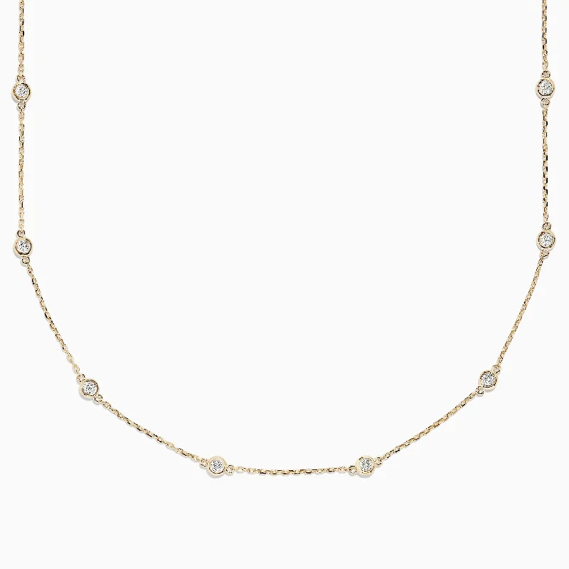 Get The Best Deals On Timeless Jewelry Pieces 14K Yellow Gold 18" Diamond Station Necklace, 1.00 TCW Get The Best Deals On Timeless Jewelry Pieces 14K Yellow Gold 18" Diamond Station Necklace, 1.00 TCW
