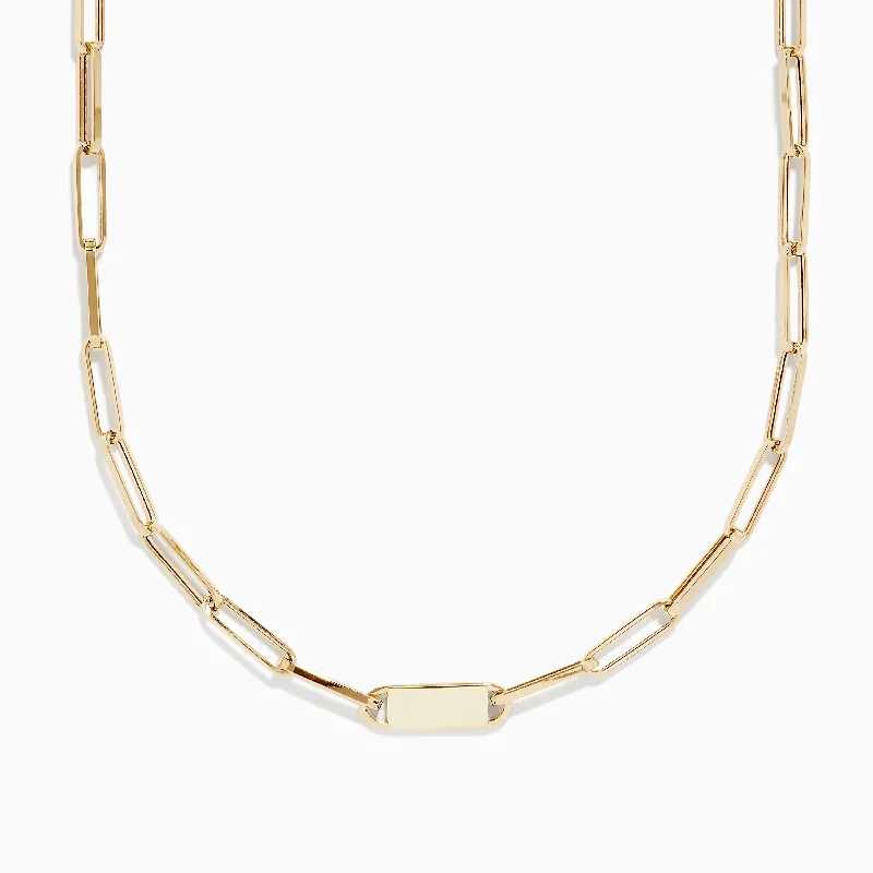 Limited Stock On Premium Jewelry At Low Prices 14K Yellow Gold 18" Paperclip Mini ID Necklace Limited Stock On Premium Jewelry At Low Prices 14K Yellow Gold 18" Paperclip Mini ID Necklace