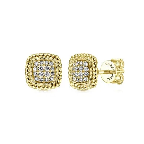 Personalized Jewelry Sale – Unique Gifts At Low Prices 14K Yellow Gold Cushion Shape Pave Diamond Stud Earrings Personalized Jewelry Sale – Unique Gifts At Low Prices 14K Yellow Gold Cushion Shape Pave Diamond Stud Earrings