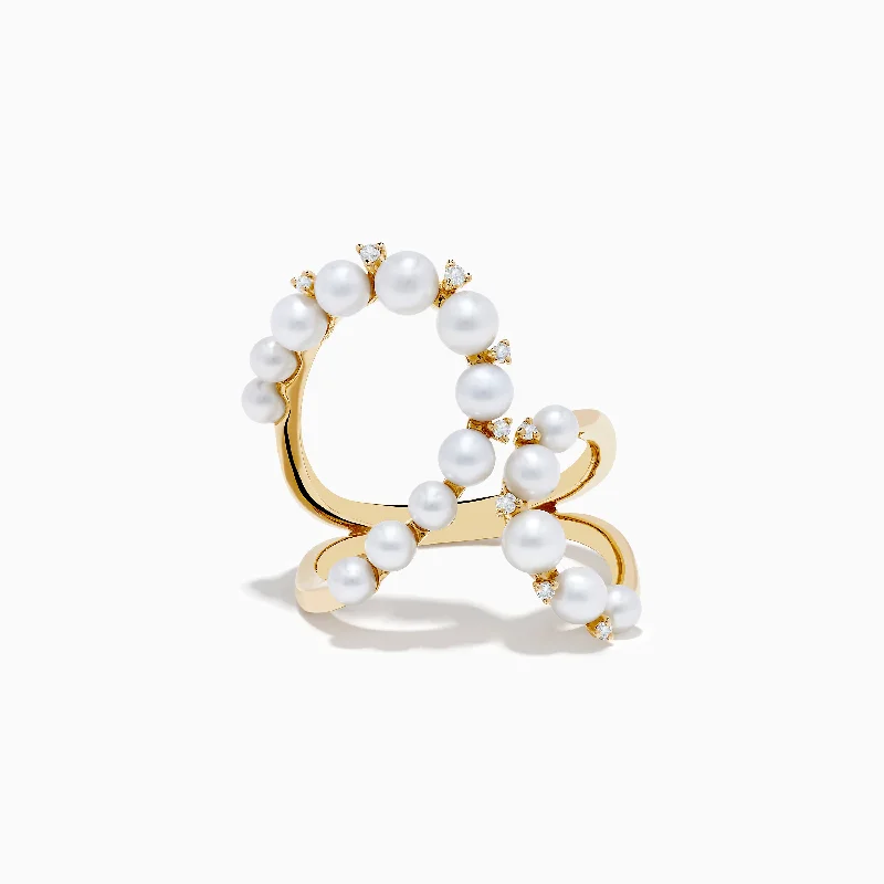 Unmissable Jewelry Sale – Shop Before It's Too Late 14K Yellow Gold Fresh Water Pearl and Diamond Open Loop Shank Ring Unmissable Jewelry Sale – Shop Before It's Too Late 14K Yellow Gold Fresh Water Pearl and Diamond Open Loop Shank Ring