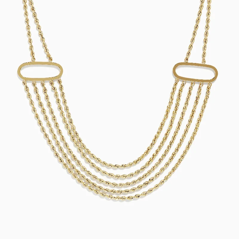 Big Discounts On Elegant Jewelry Collections 14K Yellow Gold Layered Rope Necklace Big Discounts On Elegant Jewelry Collections 14K Yellow Gold Layered Rope Necklace