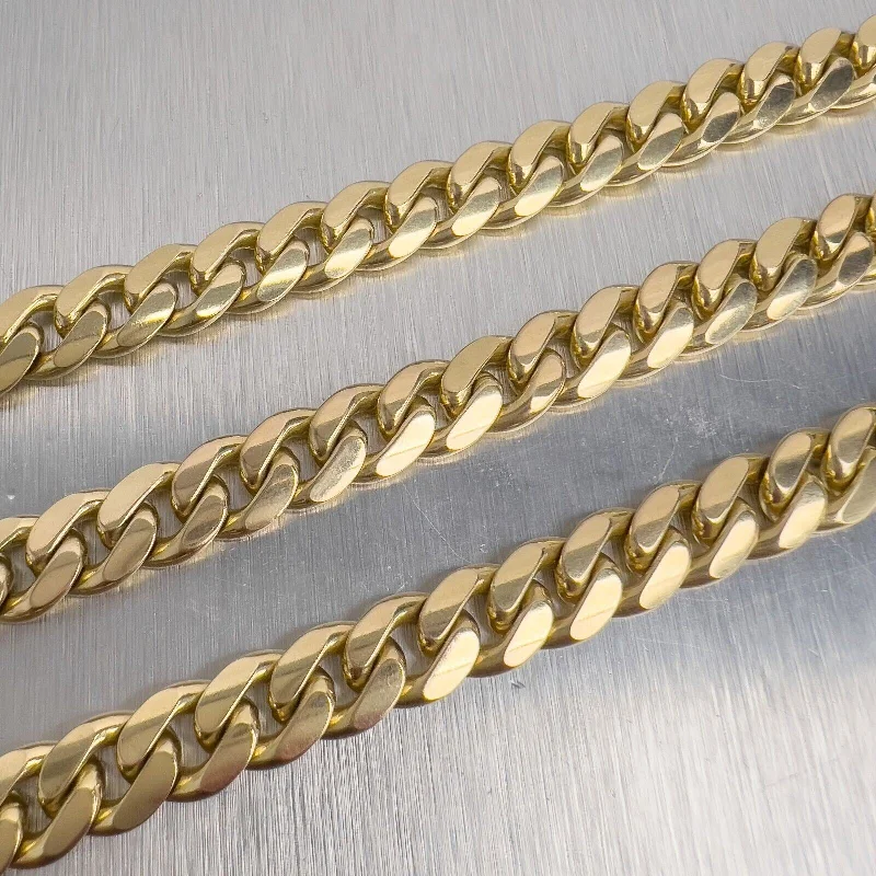 Premium Jewelry Now Available At Special Discounts 14k Yellow Gold Miami Cuban Curb Link 8.80mm Chain Necklace 24" 124.4g HEAVY Premium Jewelry Now Available At Special Discounts 14k Yellow Gold Miami Cuban Curb Link 8.80mm Chain Necklace 24" 124.4g HEAVY