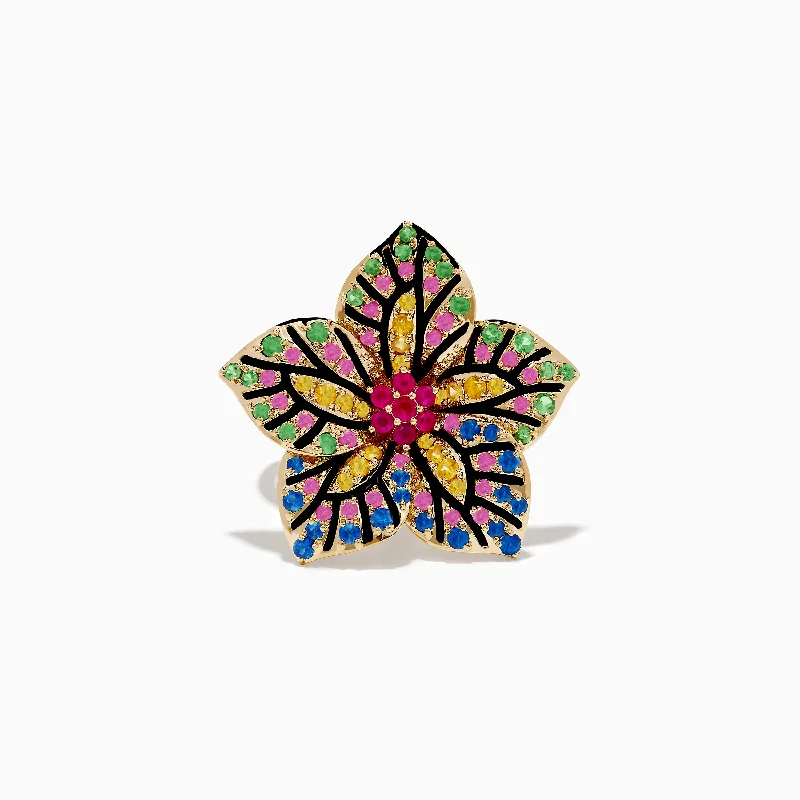 Unmissable Jewelry Clearance – Final Reductions 14K Yellow Gold Multi Color Sapphire, Ruby and Tsavorite Flower Ring Unmissable Jewelry Clearance – Final Reductions 14K Yellow Gold Multi Color Sapphire, Ruby and Tsavorite Flower Ring