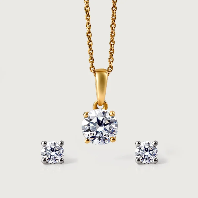 Grab Stylish Jewelry Before The Sale Ends 9K Gold Lab Grown Diamond Classic Stud Earrings + Lab Grown Diamond Pendant in 9K Gold Grab Stylish Jewelry Before The Sale Ends 9K Gold Lab Grown Diamond Classic Stud Earrings + Lab Grown Diamond Pendant in 9K Gold