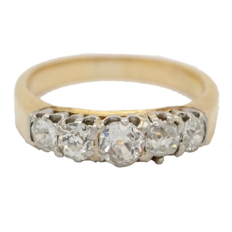 Chic And Stylish Jewelry At Discounted Prices Antique Art Deco 0.60ctw Single Row Diamond Band Ring - 14k Yellow Gold Chic And Stylish Jewelry At Discounted Prices Antique Art Deco 0.60ctw Single Row Diamond Band Ring - 14k Yellow Gold