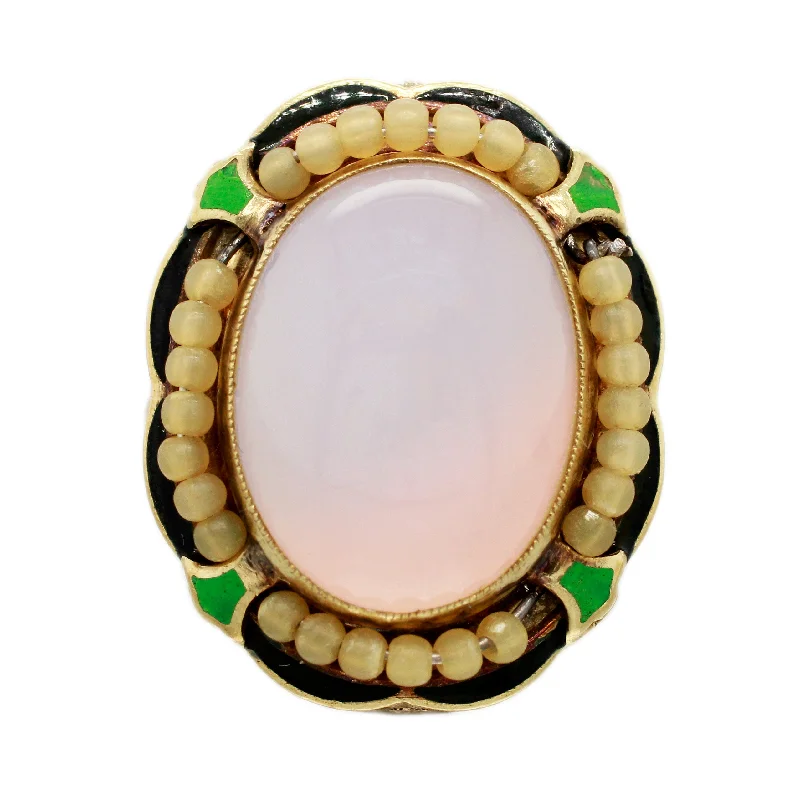 Flash Sale On Stunning Jewelry – Don't Miss Out Antique Art Deco 9ct Chalcedony, Pearl, & Enamel Cocktail Ring - 14k White Gold Flash Sale On Stunning Jewelry – Don't Miss Out Antique Art Deco 9ct Chalcedony, Pearl, & Enamel Cocktail Ring - 14k White Gold