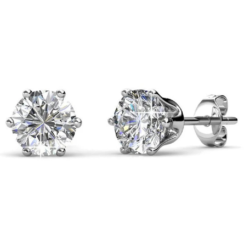 Luxury Handcrafted Jewelry For Elegant Looks April Birthstone Earrings 18k White Gold Plated Stud Earrings with 1CT Swarovski Crystals Luxury Handcrafted Jewelry For Elegant Looks April Birthstone Earrings 18k White Gold Plated Stud Earrings with 1CT Swarovski Crystals