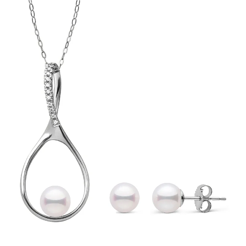 Flash Deals On Fine Jewelry – Shop Before It's Gone Wishbone Collection 6.0-6.5 mm Akoya Pearl and Diamond Pendant and Stud Earrings Set Flash Deals On Fine Jewelry – Shop Before It's Gone Wishbone Collection 6.0-6.5 mm Akoya Pearl and Diamond Pendant and Stud Earrings Set