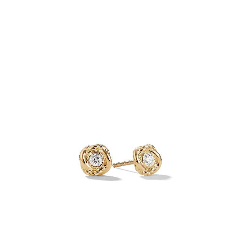 Luxury Jewelry Sale – Elegant Styles At Unbeatable Prices Infinity Stud Earrings in 18K Yellow Gold with Diamonds\, 6.8mm Luxury Jewelry Sale – Elegant Styles At Unbeatable Prices Infinity Stud Earrings in 18K Yellow Gold with Diamonds\, 6.8mm
