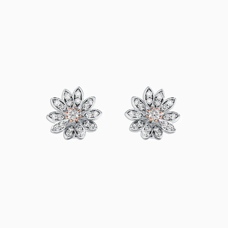 Personalized Jewelry Sale – Meaningful Gifts At Great Prices 14K Two Tone Gold Diamond Flower Stud Earrings, 0.53 TCW Personalized Jewelry Sale – Meaningful Gifts At Great Prices 14K Two Tone Gold Diamond Flower Stud Earrings, 0.53 TCW