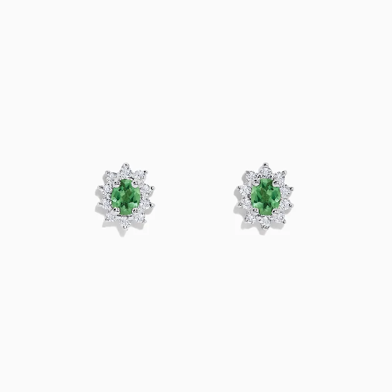 Shop Stylish Jewelry Now And Save Big 14K White Gold Alexandrite and Diamond Stud Earrings, 1.05 TCW Shop Stylish Jewelry Now And Save Big 14K White Gold Alexandrite and Diamond Stud Earrings, 1.05 TCW