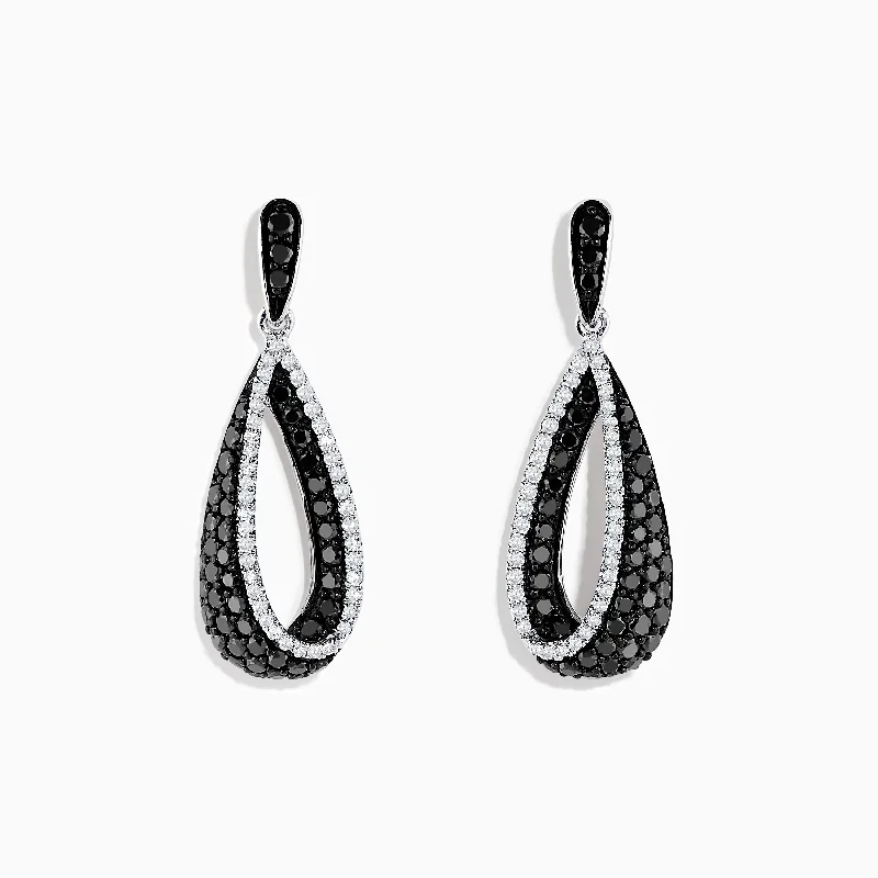 Shop Trending Jewelry With Exclusive Savings 14K White Gold Black and White Diamond Earrings, 1.30 TCW Shop Trending Jewelry With Exclusive Savings 14K White Gold Black and White Diamond Earrings, 1.30 TCW