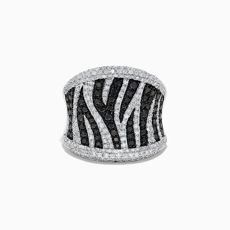 Shop Dazzling Jewelry At The Best Prices 14K White Gold Black and White Diamond Zebra Print Ring Shop Dazzling Jewelry At The Best Prices 14K White Gold Black and White Diamond Zebra Print Ring