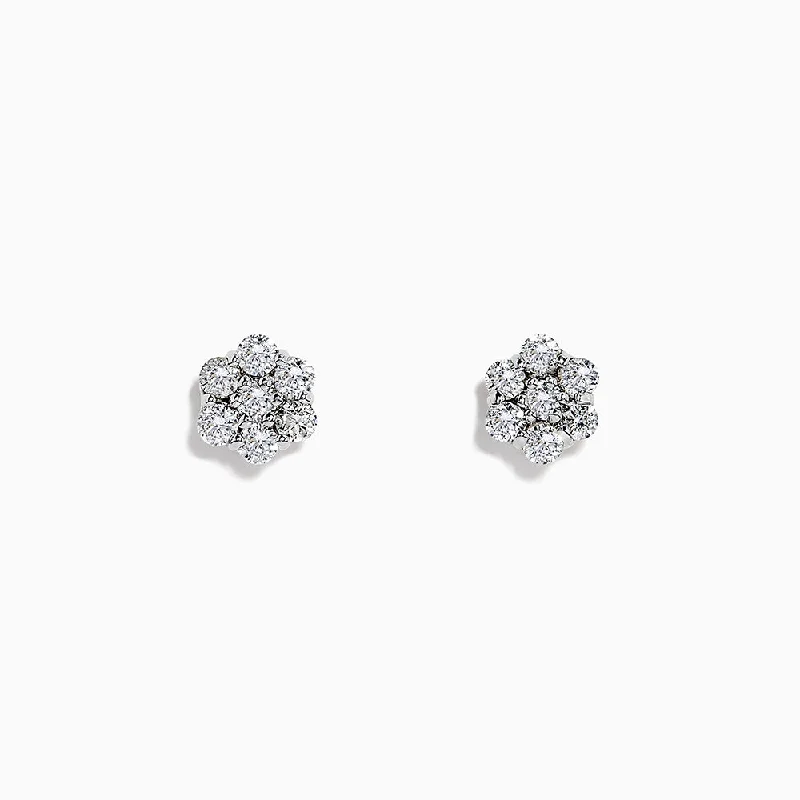 Gorgeous Jewelry, Limited-Time Savings 14k White Gold Diamond bouquet studs, 0.52 TCW
