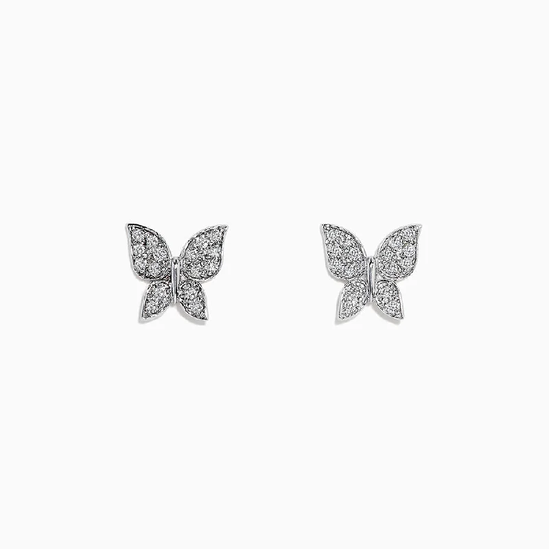 Dazzle With Discounts – Shop Jewelry On Sale 14k White Gold Diamond butterfly studs, 0.30 TCW Dazzle With Discounts – Shop Jewelry On Sale 14k White Gold Diamond butterfly studs, 0.30 TCW