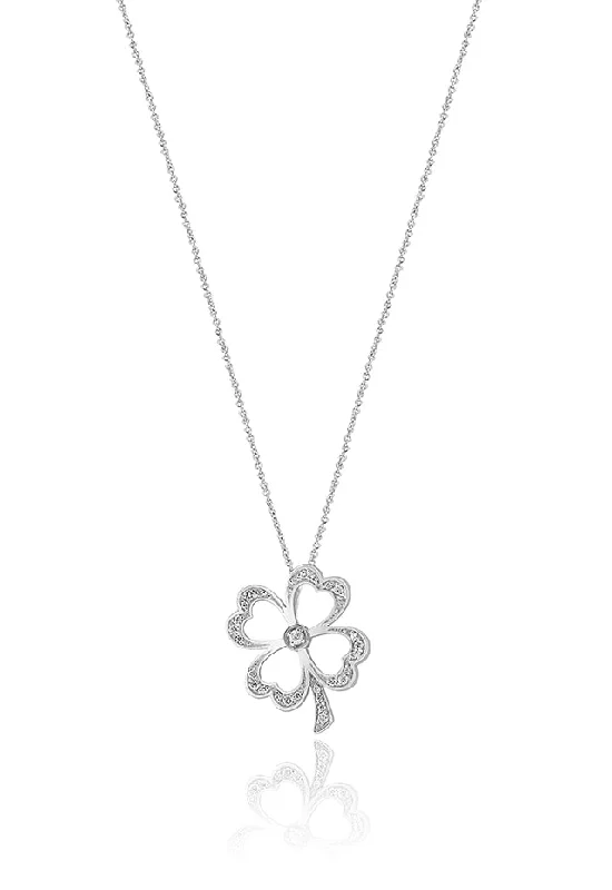 Jewelry Clearance Sale – Final Reductions 14K White Gold Diamond Clover Pendant, 0.23 TCW Jewelry Clearance Sale – Final Reductions 14K White Gold Diamond Clover Pendant, 0.23 TCW