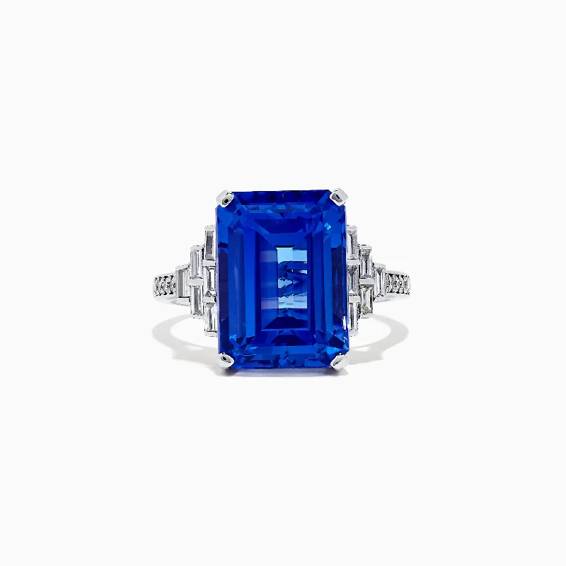 Timeless Jewelry, Timeless Savings – Don't Wait 14K White Gold Tanzanite and Diamond Cocktail Ring, 7.83 TCW Timeless Jewelry, Timeless Savings – Don't Wait 14K White Gold Tanzanite and Diamond Cocktail Ring, 7.83 TCW