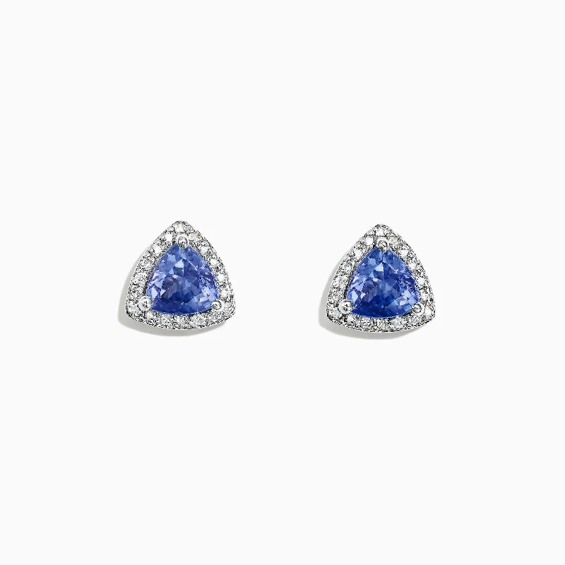 The Perfect Jewelry Piece At The Perfect Discount Nahla Siri 14K White Gold Tanzanite and Diamond Stud Earrings, 1.19 TCW The Perfect Jewelry Piece At The Perfect Discount Nahla Siri 14K White Gold Tanzanite and Diamond Stud Earrings, 1.19 TCW