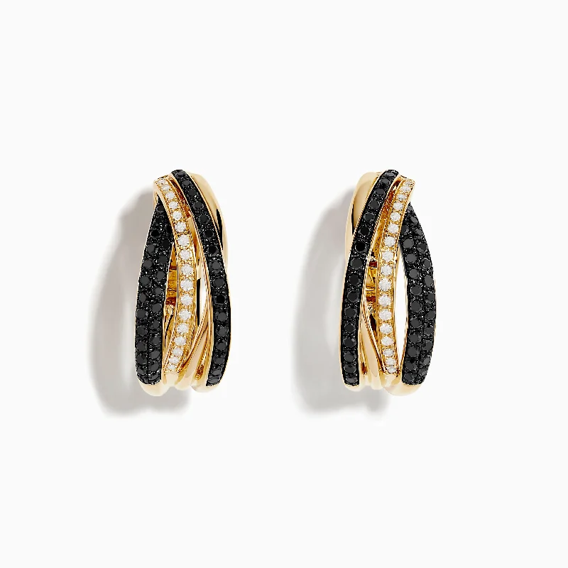 Shop Dazzling Jewelry At The Best Prices 14K Yellow Gold Black and White Diamond Earrings Shop Dazzling Jewelry At The Best Prices 14K Yellow Gold Black and White Diamond Earrings