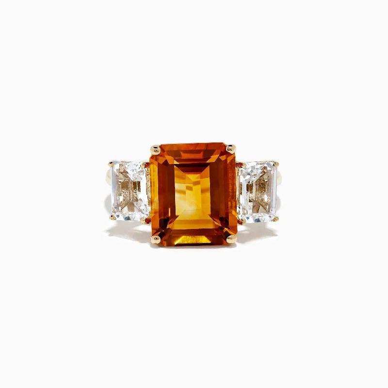 Shop Dazzling Jewelry At The Best Prices 14K Yellow Gold Citrine and White Topaz Ring Shop Dazzling Jewelry At The Best Prices 14K Yellow Gold Citrine and White Topaz Ring