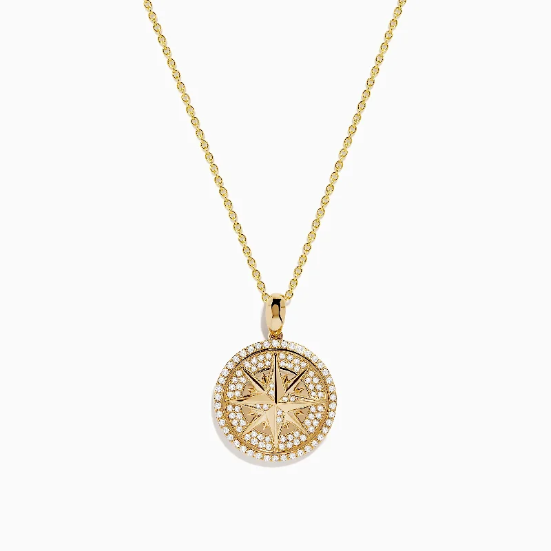 Fashion-Forward Jewelry At Incredible Prices 14K Yellow Gold Diamond Compas Pendant Fashion-Forward Jewelry At Incredible Prices 14K Yellow Gold Diamond Compas Pendant