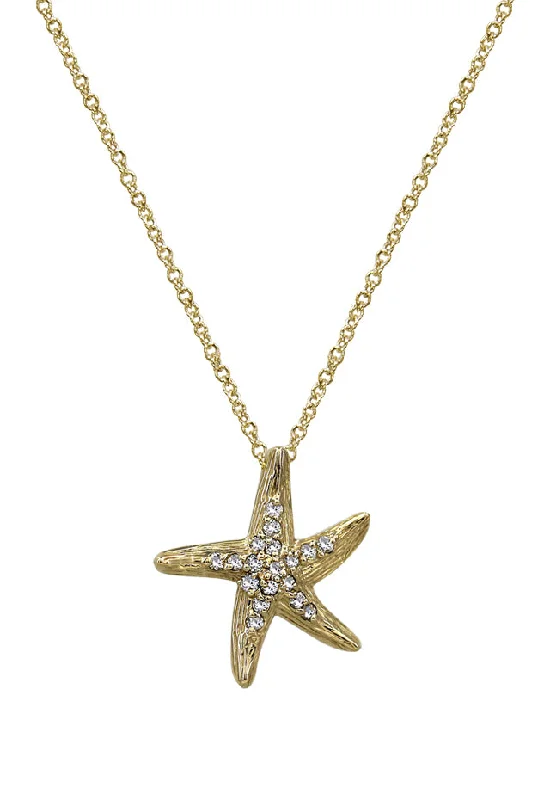 Timeless Jewelry At Special Discount Rates 14K Yellow Gold Diamond Starfish Pendant, 0.13 TCW Timeless Jewelry At Special Discount Rates 14K Yellow Gold Diamond Starfish Pendant, 0.13 TCW